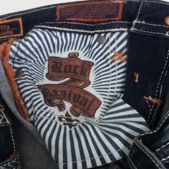 Rock Revival Women's Jeans 26 Etty Rhinestones Embroidered NWOT DEFECT SEE PHOTO - Picture 9 of 9